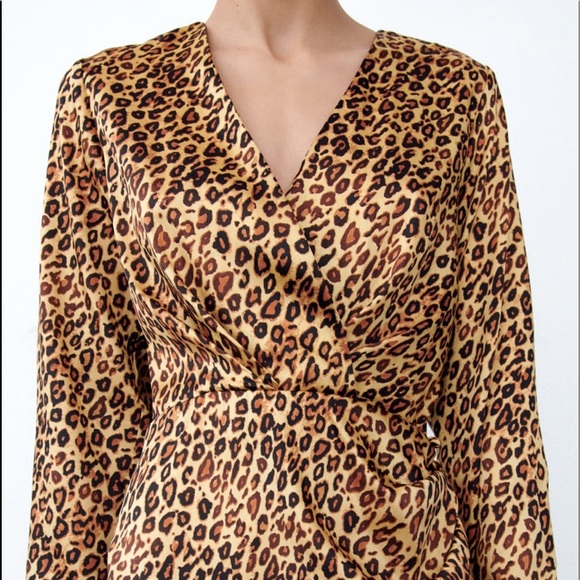 Zara satin effect print drees - Picture 3 of 9